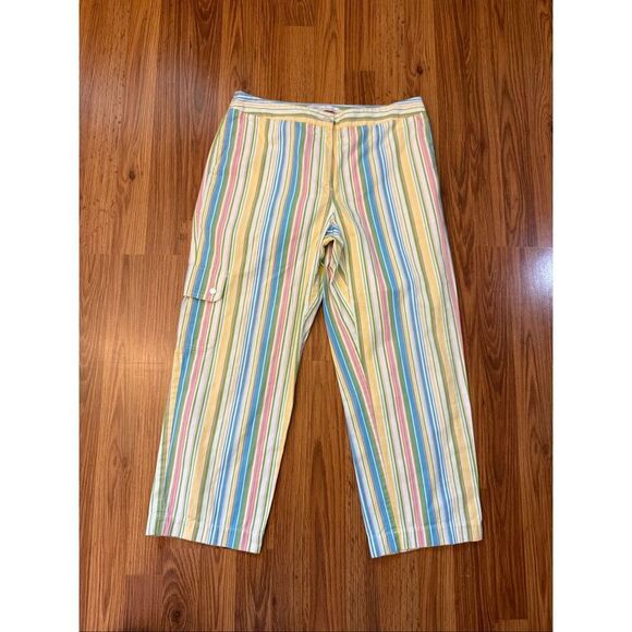 St Aumont Pants - St Aumont Women's Striped Cotton Flat Front Golf Capri Pants Multicolor Size 8
